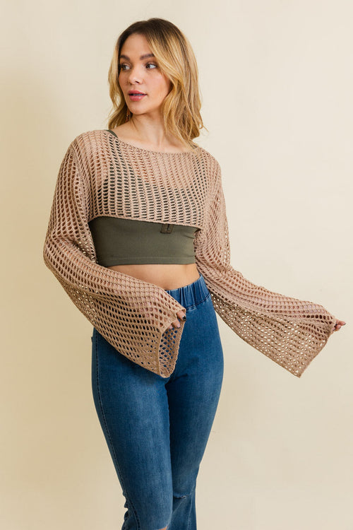 Loom Knitted Cropped Sweater Top