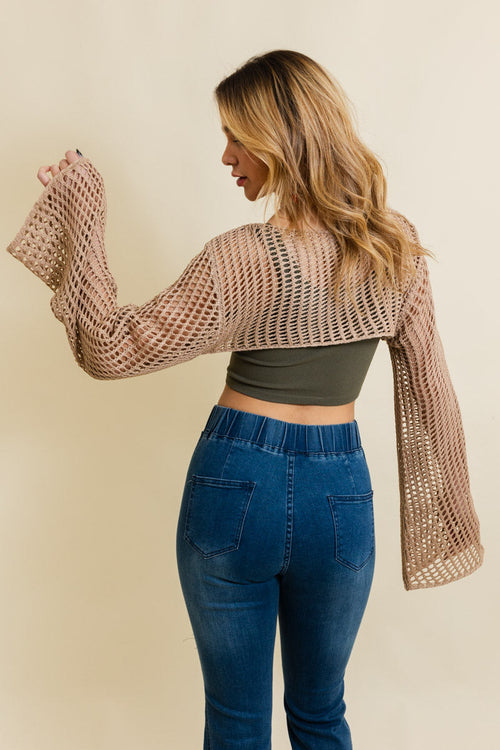 Loom Knitted Cropped Sweater Top