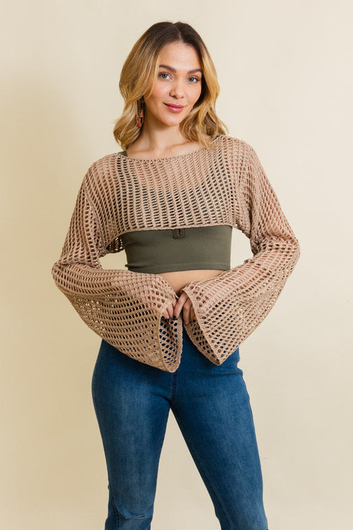 Loom Knitted Cropped Sweater Top