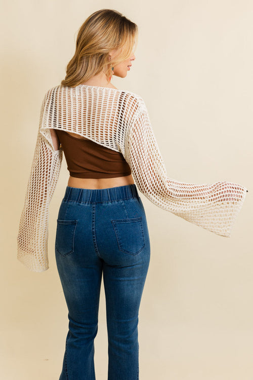 Loom Knitted Cropped Sweater Top