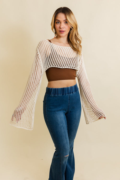 Loom Knitted Cropped Sweater Top