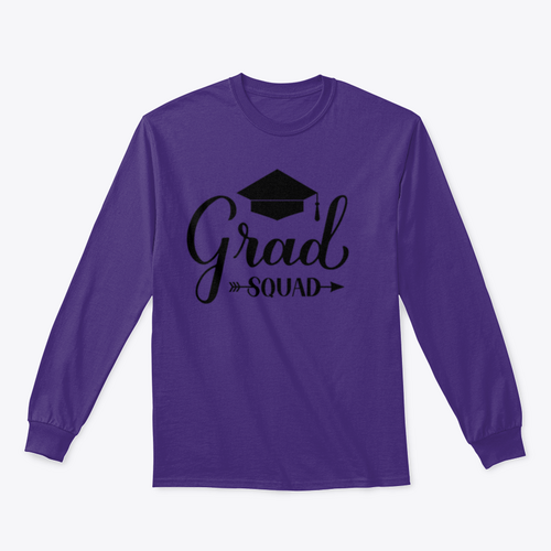 Grad Squad Calligraphy With Graduation Cap Design for Sweatshirt