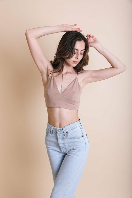 Y-Neck Plunge Crop Top